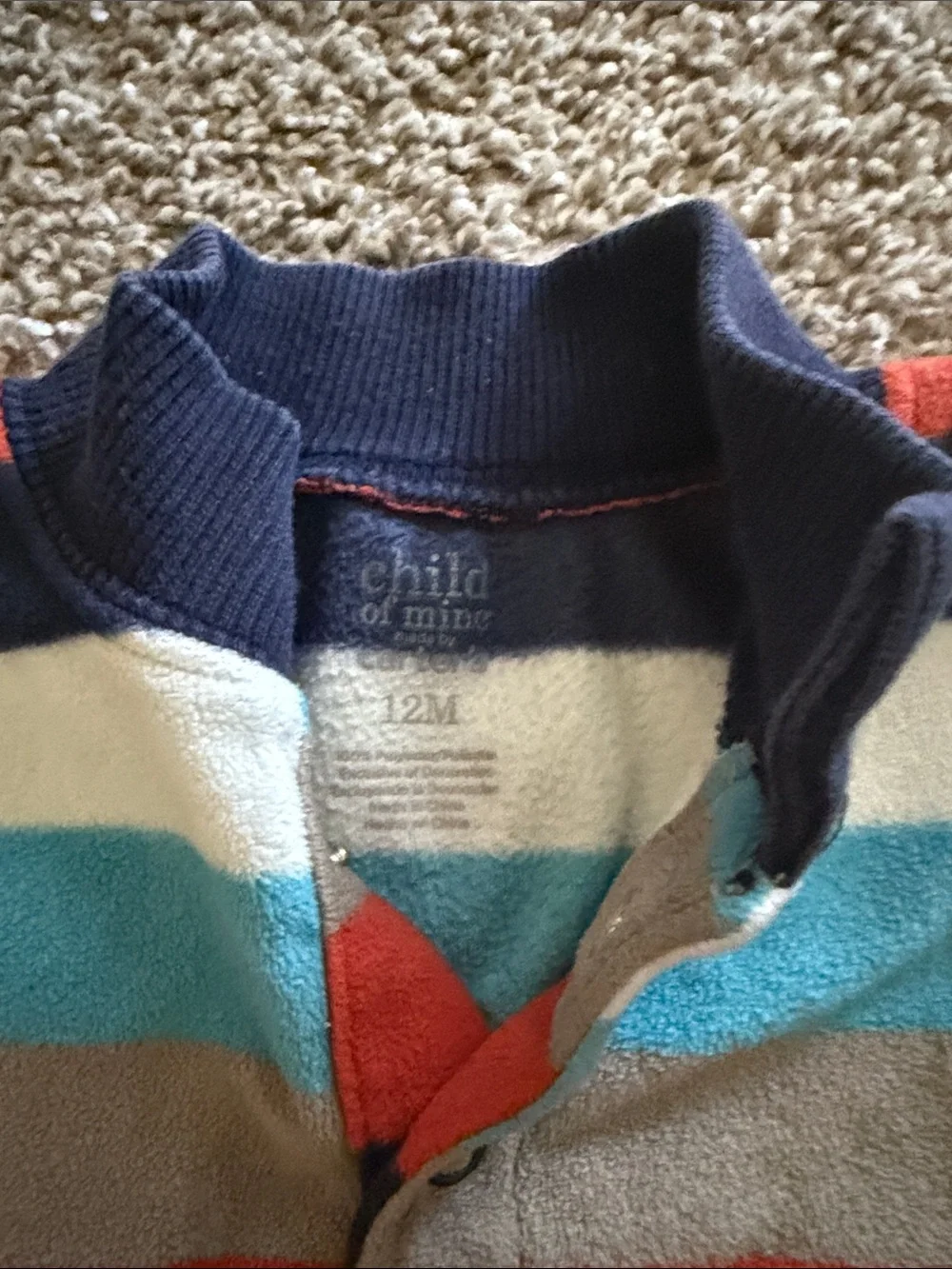 Carter's Striped Pullover Hoodie in Navy, Red, Blue, Tan, Cream